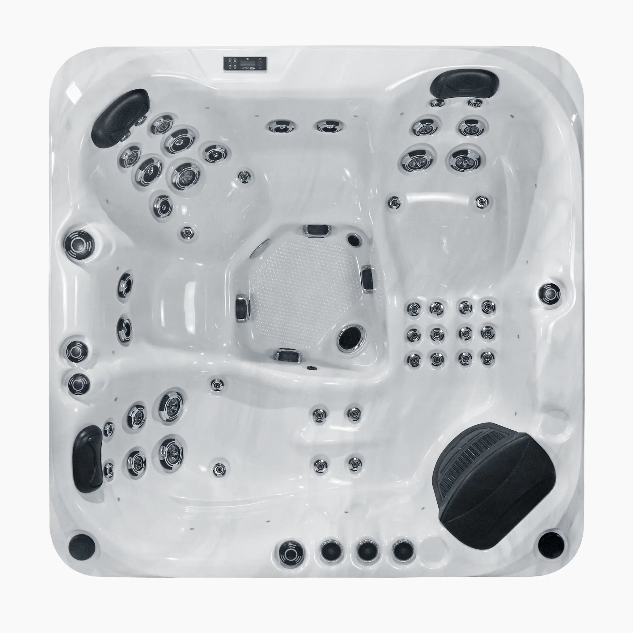 Außenwhirlpool Modell Happy in Sterling Silver von Oben