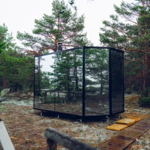 Haljas Hele Double Panoramasauna – Gartensauna mit Vorraum